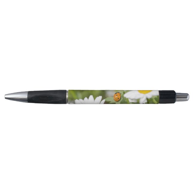 Stylo Coccinelle dans un jardin de marguerite (Devant)