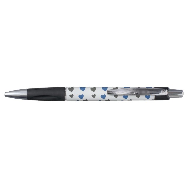 Stylo Cœurs en vol - Bleu et gris (Dos)