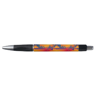 Stylo Conception graphique transparente - jaune rouge I