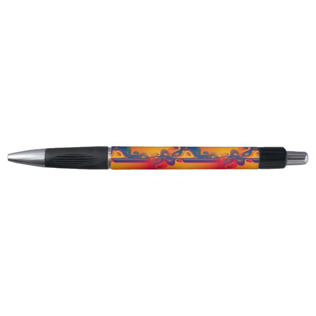Stylo Conception graphique transparente - jaune rouge I (Devant)