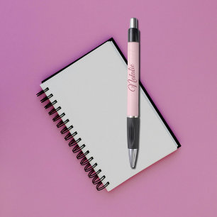 Stylo Couleur rose pastel monogrammée