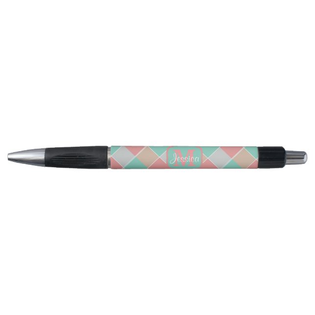 Stylo Couleurs de crème glacée vérifiées Personnalisées (Devant)