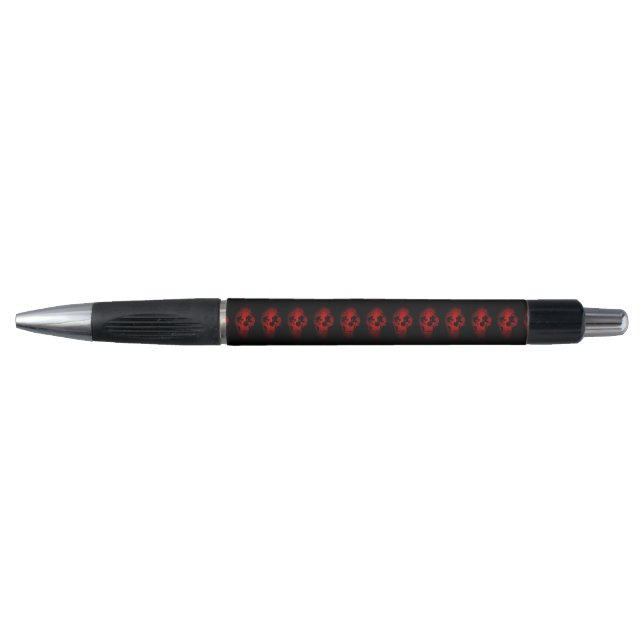 Stylo Crâne rouge Squelette Imaginaire Art métal lourd (Devant)