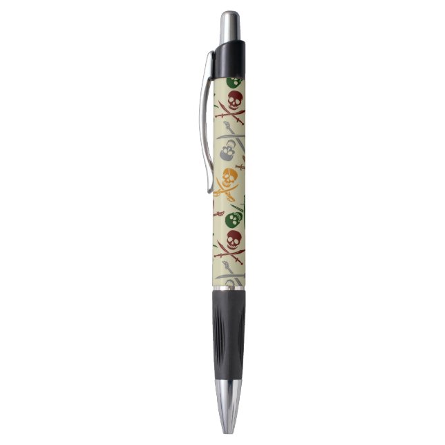 Stylo Crânes de pirate avec les épées croisées (Haut (Vertical))