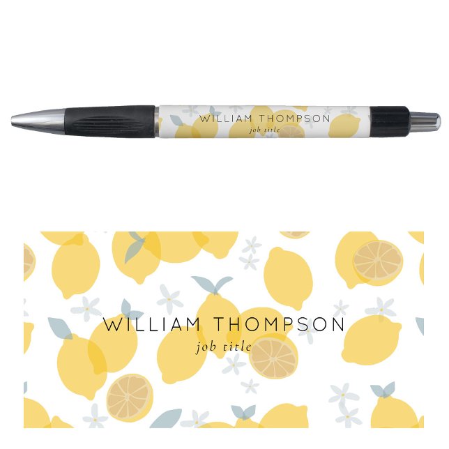 Stylo Cute Elegant Moderne Pastel Citrus Lemons Motif (Cute Elegant Modern Pastel Citrus Lemons Pattern Pen)