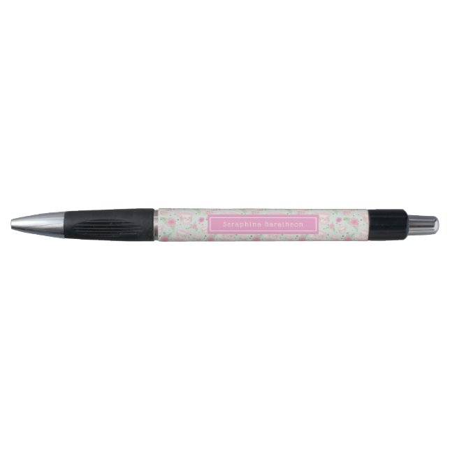 Stylo Cute Mint Rose Tasses à Thé Nom personnalisé (Devant)