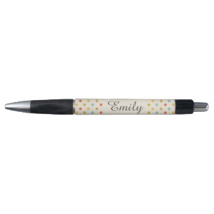 Stylo Cute Pastel Polka Dot Personnalisé