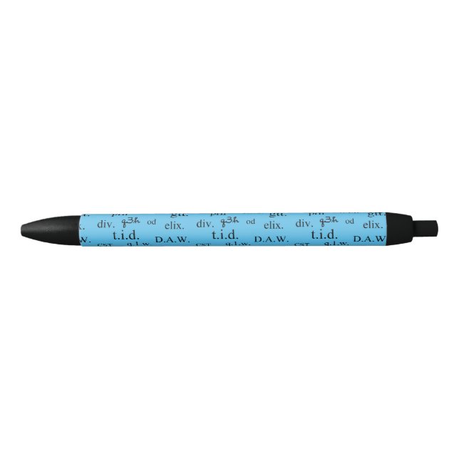 Stylo d'abréviations bleues du pharmacien (Devant)