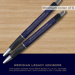 Stylo d'affaires bleu marine et or personnalisé