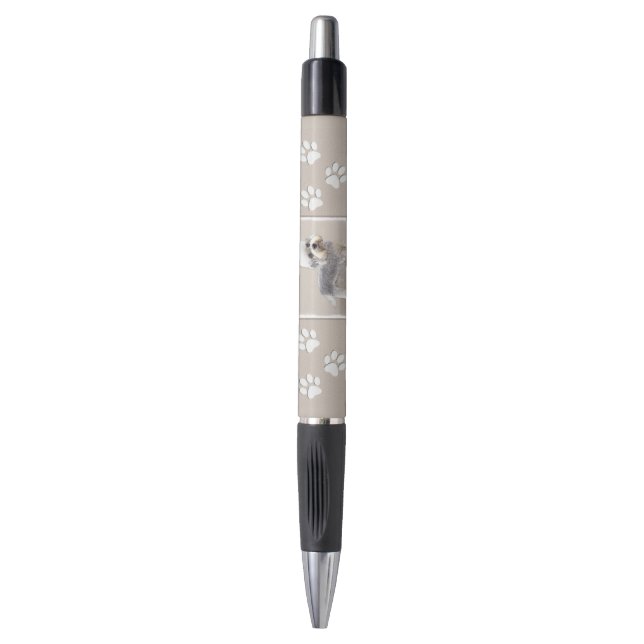 Stylo Dandie Dinmont Terrier Peinture originale de Chien (Devant (Vertical))