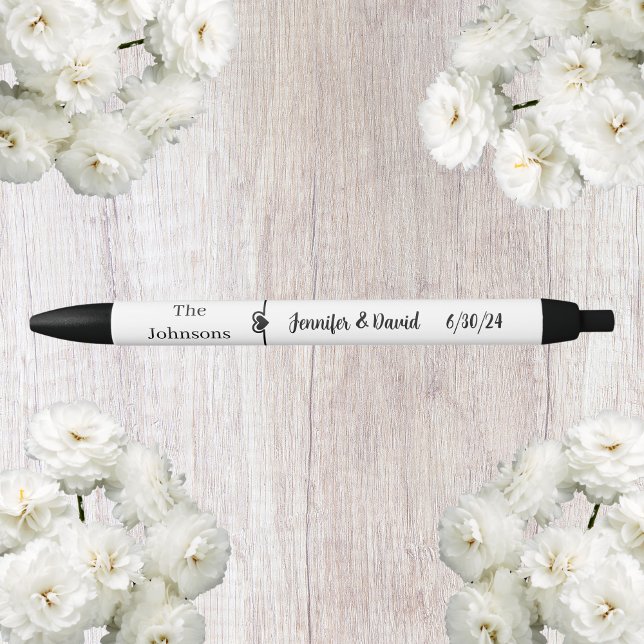 Stylo de mariage à script noir et blanc (Créateur téléchargé)
