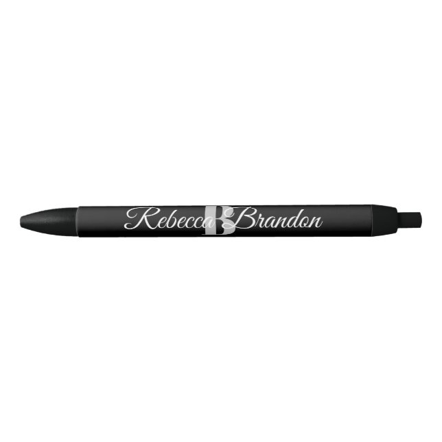 Stylo de nom personnalisé noir (Devant)