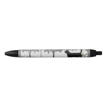 Stylo de serrage noir Chat enchanté, Encre noire