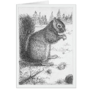Stylo d'écureuil et illustration d'encre