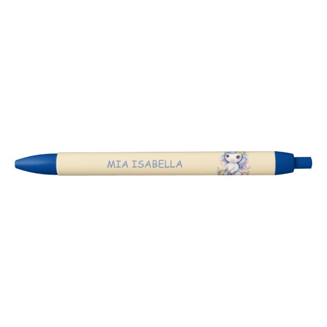 Stylo d'encre bleue Unicorne Printemps de Pâques (Devant)