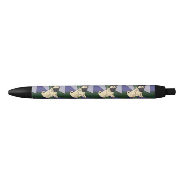 Stylo d'encre d'art de chiot de carlin d'amusement (Devant)