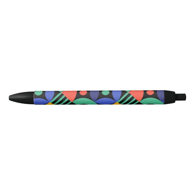 Stylo d'encre noire Motif coloré (Devant)