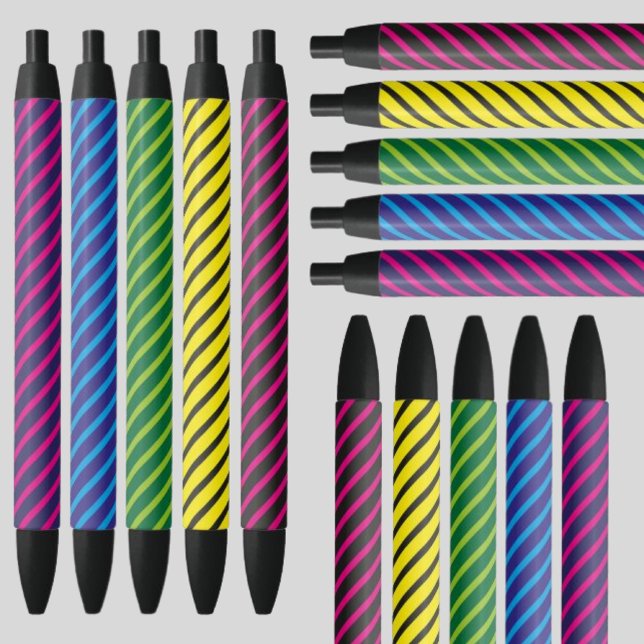 Stylo d'encre noire Motif coloré (Créateur téléchargé)