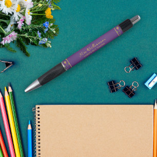 Stylo d'enseignant floral moderne brillant