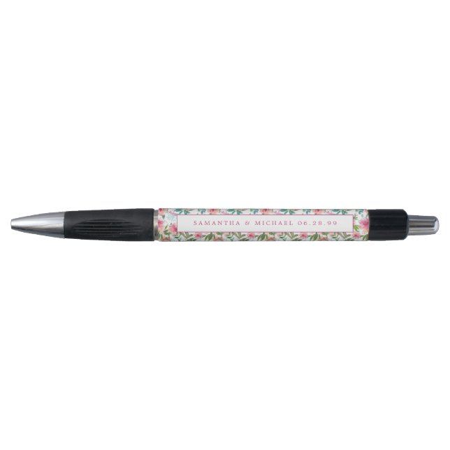 Stylo do-it-yourself mariage rose floral Favoriser perso (Devant)