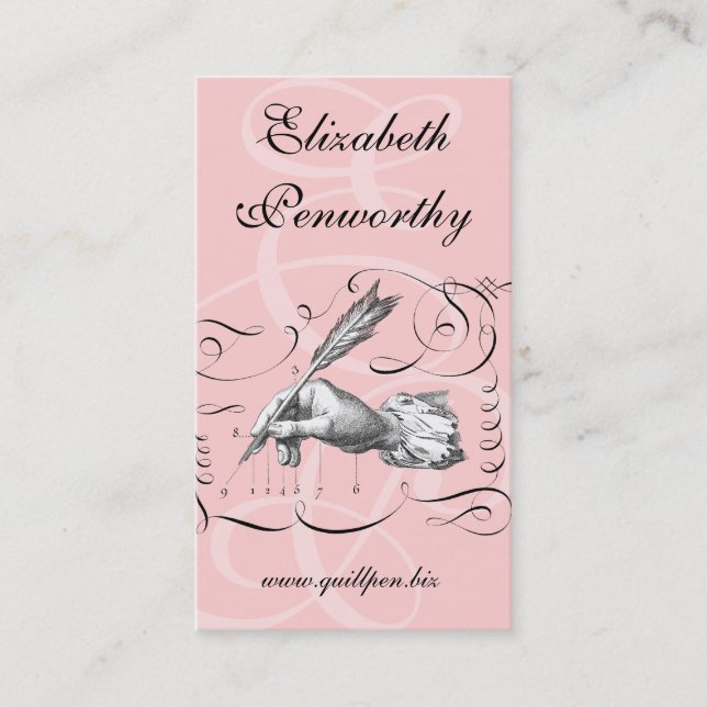 Stylo du carte de visite de l'auteur de femme (Devant)