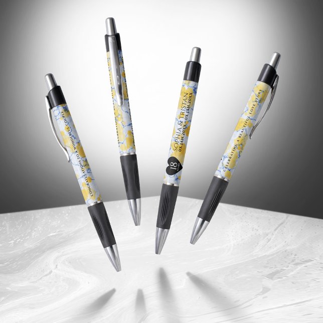 Stylo Élégant 18ème anniversaire de Mariage de porcelain (Elegant 18th Porcelain Wedding Anniversary Pen Cover Photo)