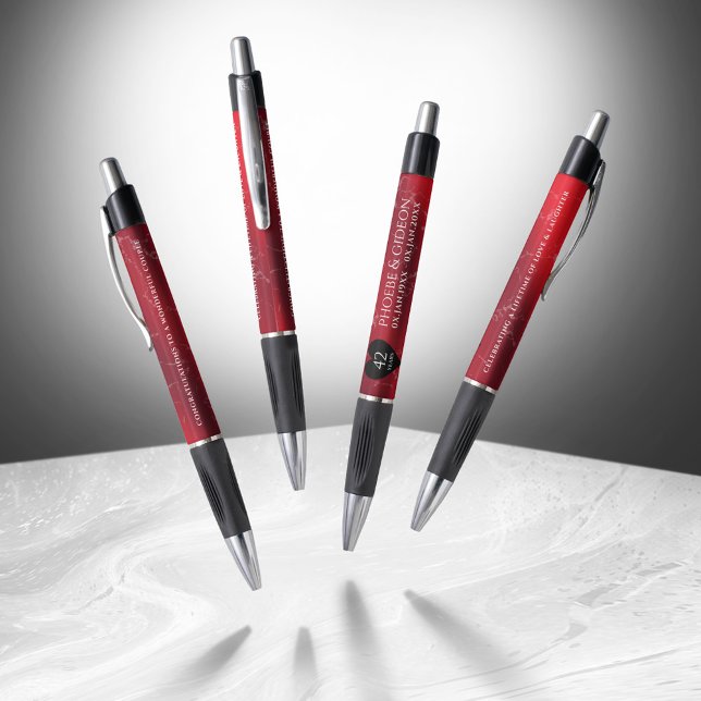 Stylo Élégant 42e anniversaire du Mariage Jasper (Elegant 42nd Jasper Wedding Anniversary Pen Cover Photo)