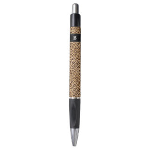 Stylo Élégant Monogramme Empreinte de léopard