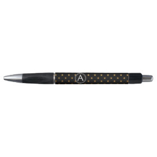 Stylo Élégant Monogramme Or Stars Stars Pen