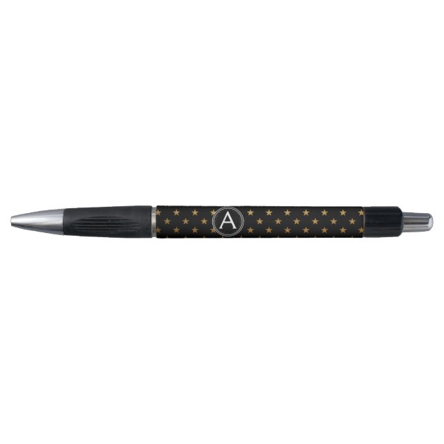 Stylo Élégant Monogramme Or Stars Stars Pen (Devant)