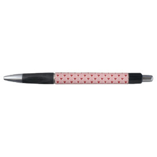 Stylo Élégant motif de cœur gribouillé rose et blanc mod