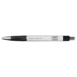 Stylo Élégant Nom Personnalisé Moderne Noir & Blanc Mono