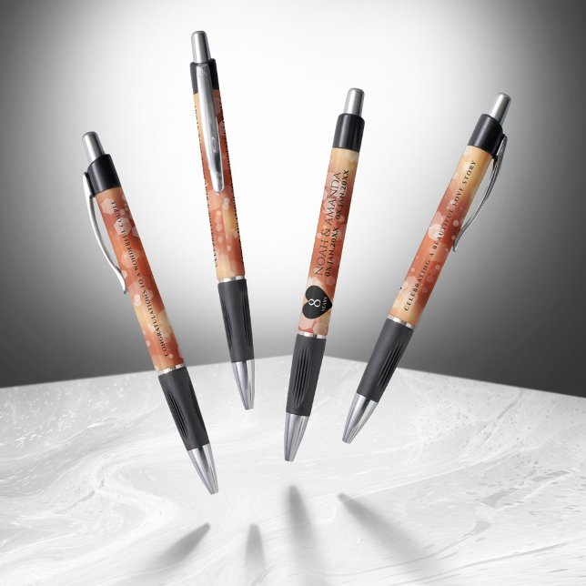 Stylo Élégante 8ème anniversaire du Mariage de bronze (Elegant 8th Bronze Wedding Anniversary Pen Cover Photo)