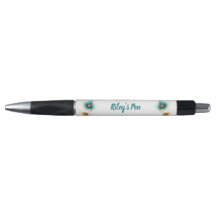 Stylo Elégante aquarelle Aqua Nom floral