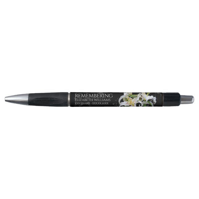 Stylo Élégante Lys orientaux blancs Célébration de la vi (Devant)