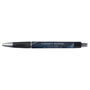 Stylo Elégante Marine Blue Agate Marbre Rose Parties sci