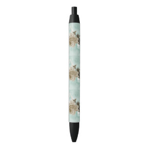 Stylo en ivoire vert en bon état de noir de coeur