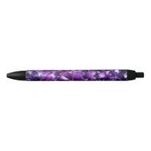 Stylo en pierre de Géode cristalline Améthyste Vio