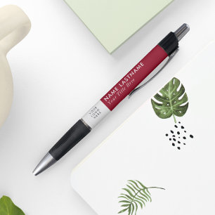 Stylo Entreprise sur mesure rouge bordeaux élégant Logo