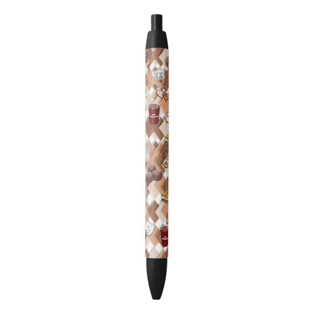 Stylo et stylo à l'école Chocolat Marshmallow (devant Vertical)