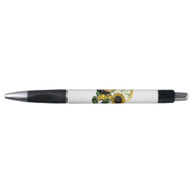 Stylo Fée de tournesol et chat cosmique (Devant)
