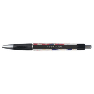 Stylo Fête de l'Indépendance Camouflage Votre nom Person