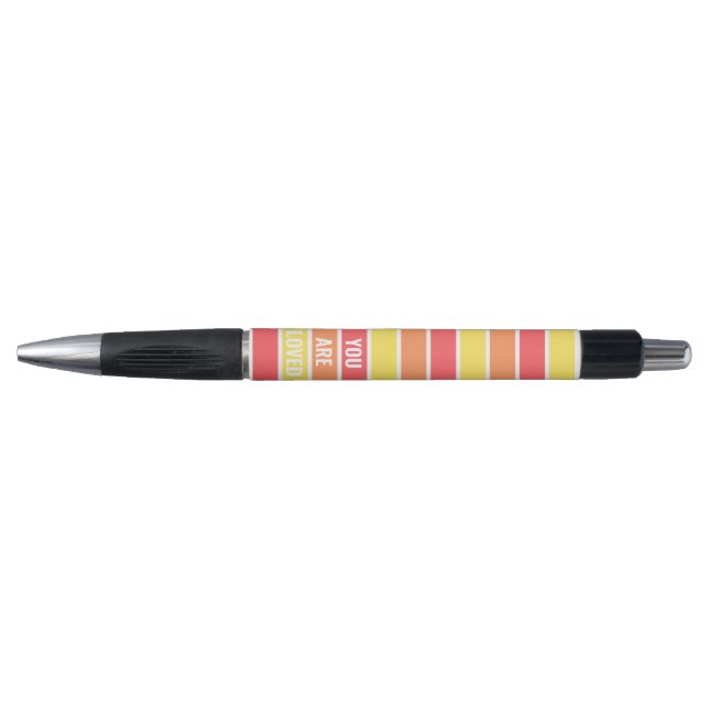 Stylo Fête des mères rayées branchées Vous êtes aimée (Devant)