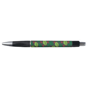 Stylo Feuilles verts, Berries Rouges, Motif Des Feuilles
