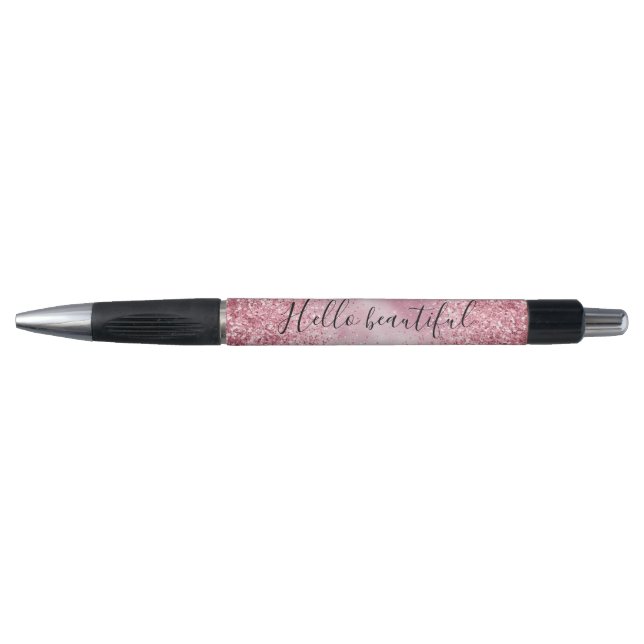Stylo Fille Parties scintillant de verre rose étincelant (Devant)