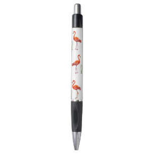 Stylo Flamants roses et plantes de roseau