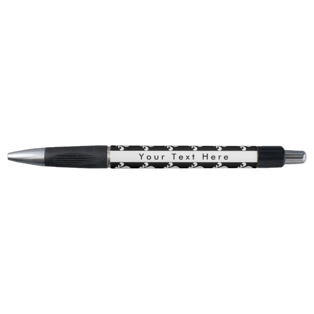 Stylo Fleur de Lis Motif, française, royale, blanche (Devant)