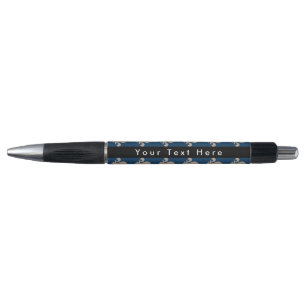 Stylo Fleur de Lis Motif, française, royale, crème, bleu