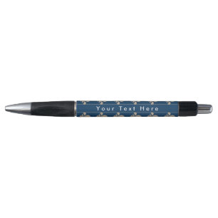 Stylo Fleur de Lis Motif, française, royale, crème, bleu