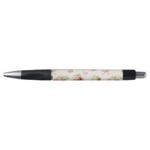 Stylo Fleurs de fraise vintage sans couture cottagecore